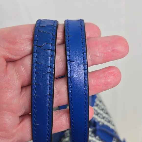 Tory Burch Blue and White Geometric Tote *SALE* - Picture 7 of 7